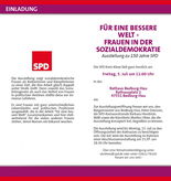 Einladung Für eine bessere Welt - Frauen in der Sozialdemokratie
